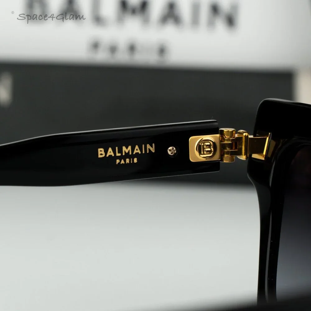 Balmain Men Sunglasses Black Gold Grey Cat Eye B-V BPS-121A-54 BRAND NEW